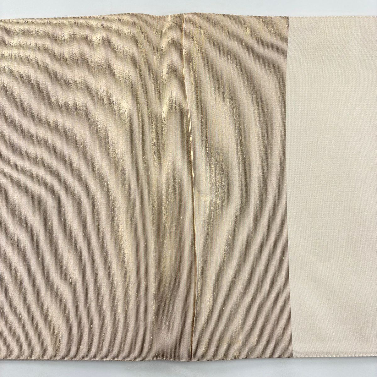 【美品】 袋帶 秀品級 證書齊全 草花紋 圓文 螺鈿金金箔 金色 大鼓圖案 純蠶絲