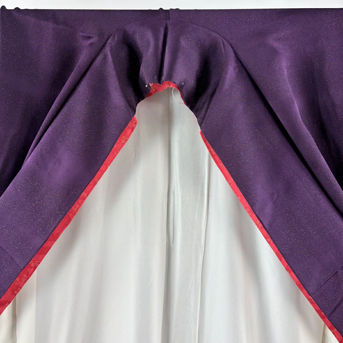 振袖禮服 身長163.5cm 袖長68cm L 雙層 翠山工房 落款あり 辻花染 金銀彩 濃紫 純蠶絲 逸品級