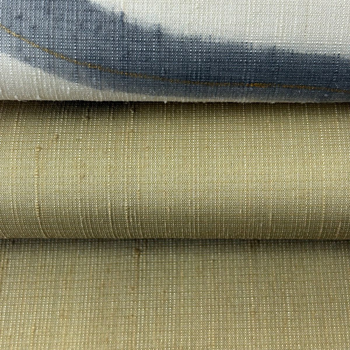【美品】 名古屋帶 逸品級 企鵝 金彩裝飾 染分 薄茶 純蠶絲