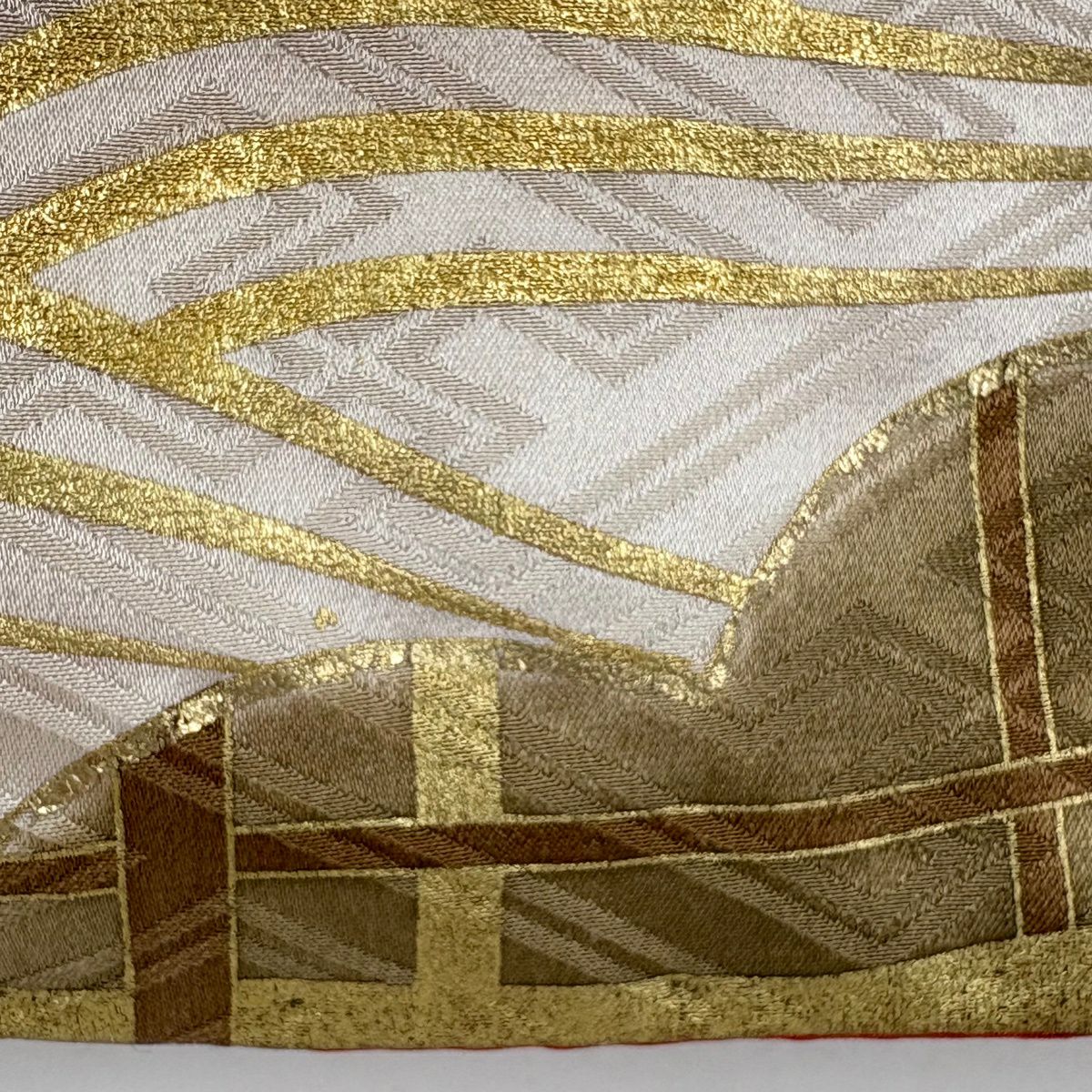 振袖禮服 身長160.5cm 袖長63.5cm S 雙層 袋帶全套 花車 枝花 金絲 金銀彩 茶 純蠶絲 優品級