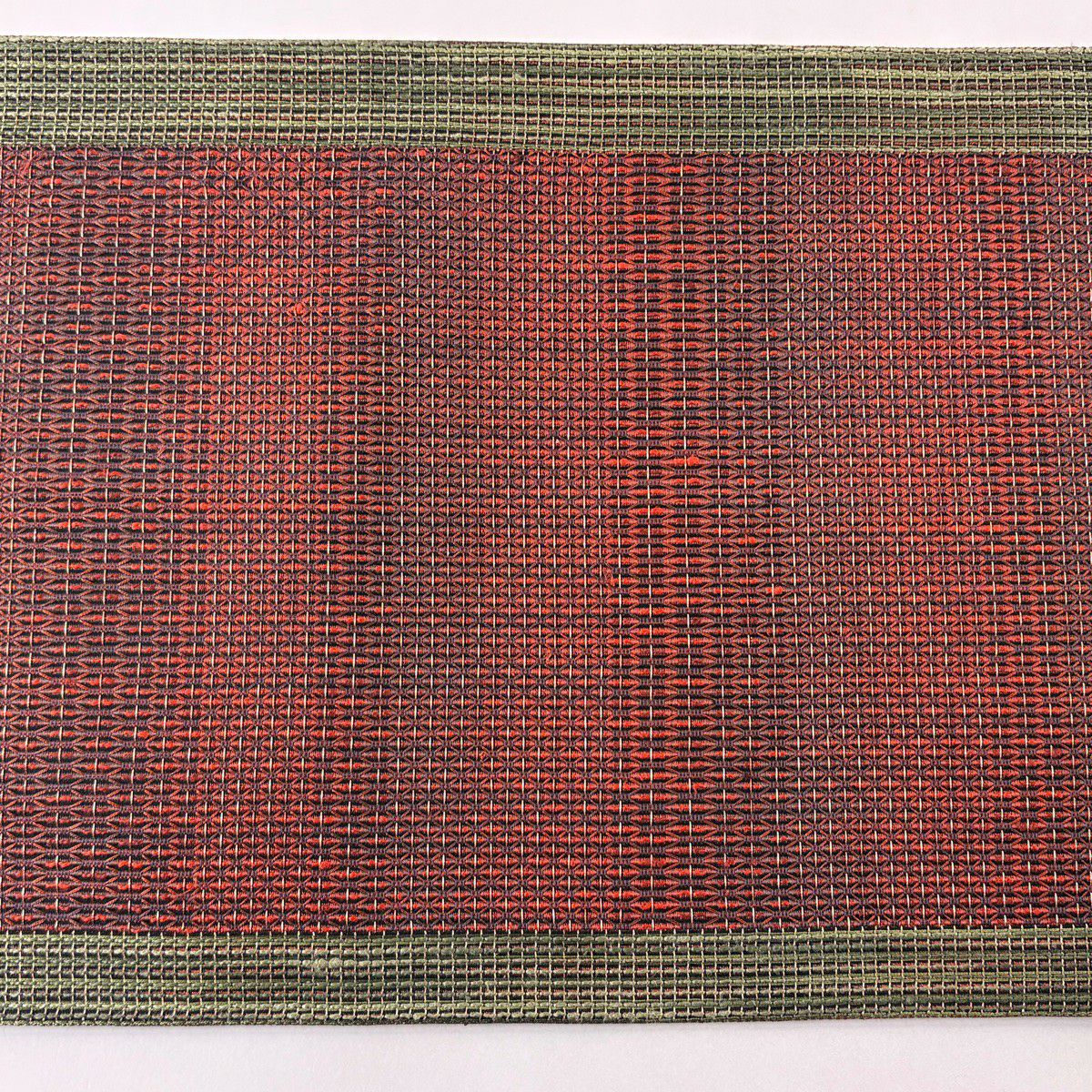 【美品】 袋帶 秀品級 幾何圖案 金絲 茜色 全通 純蠶絲