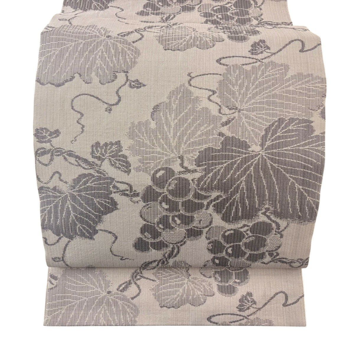 【美品】 開口名古屋帶 優品級 葡萄 灰紫 純蠶絲