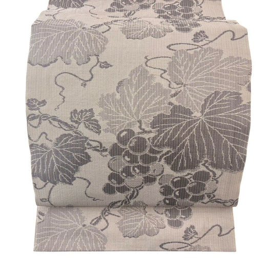 【美品】 開口名古屋帶 優品級 葡萄 灰紫 純蠶絲