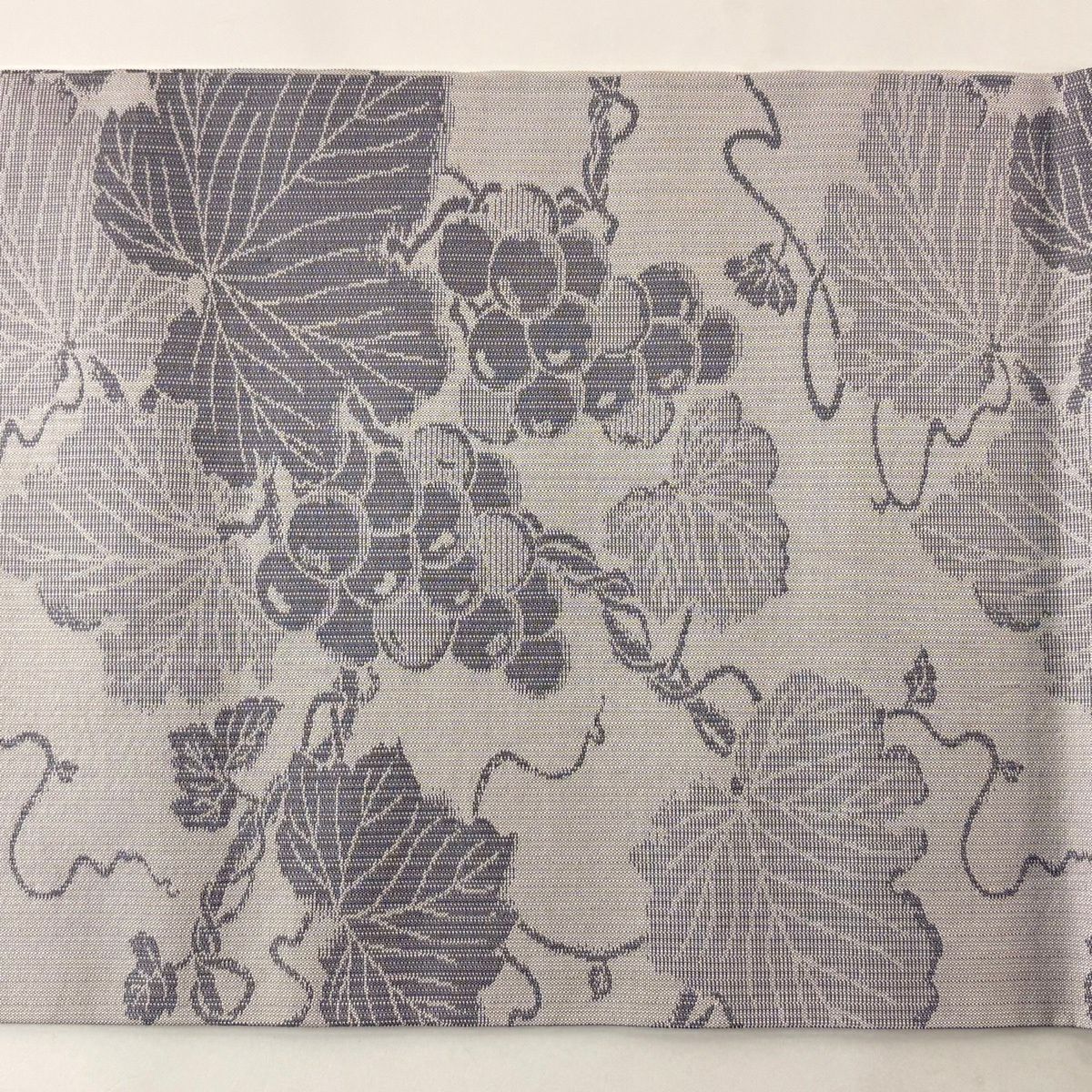 【美品】 開口名古屋帶 優品級 葡萄 灰紫 純蠶絲