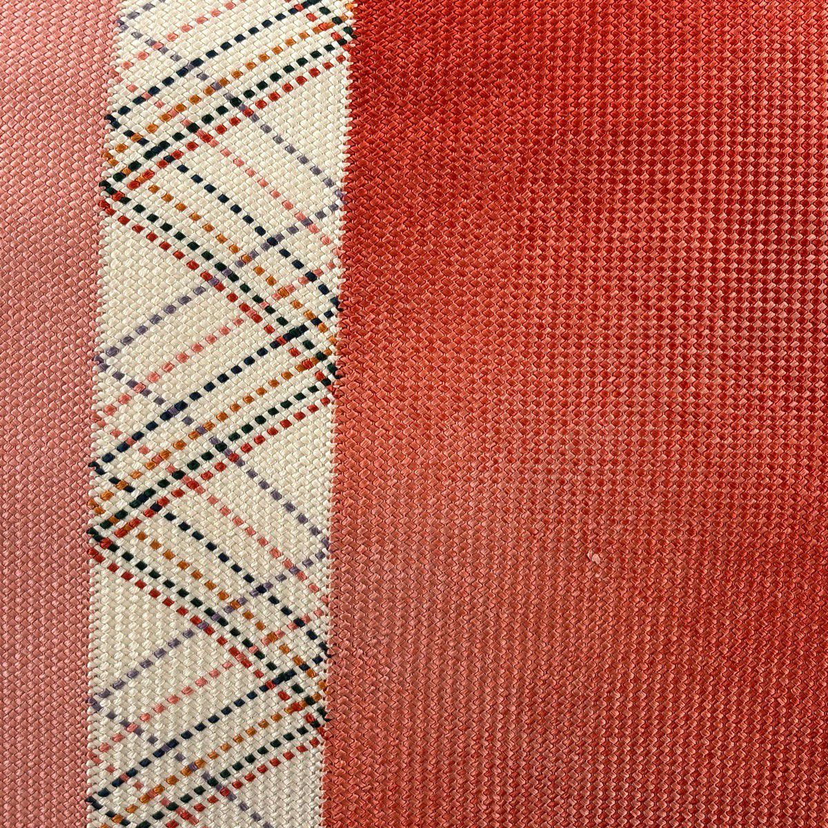 【美品】名古屋帶 秀品級 幾何學 粉紅 純蠶絲