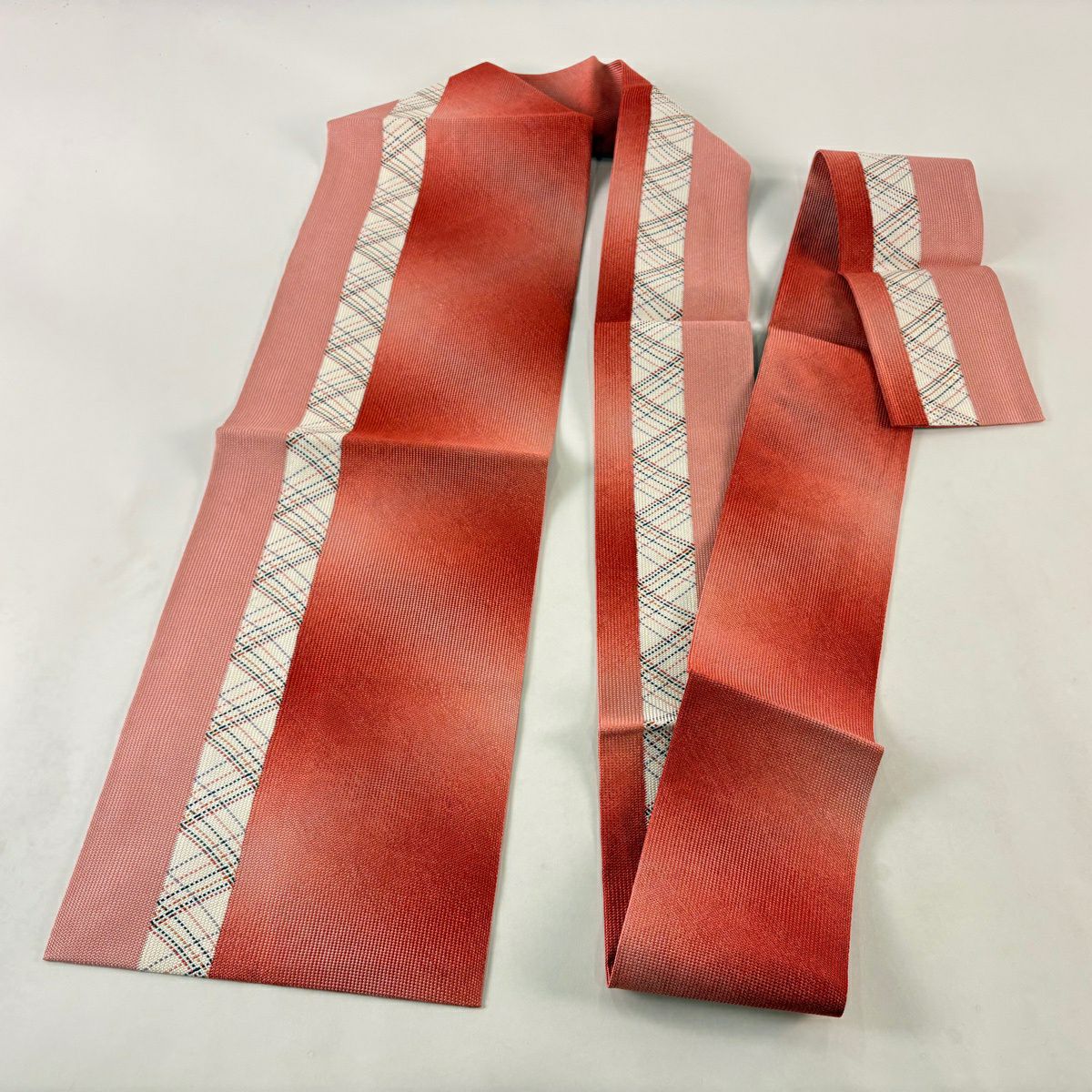 【美品】名古屋帶 秀品級 幾何學 粉紅 純蠶絲