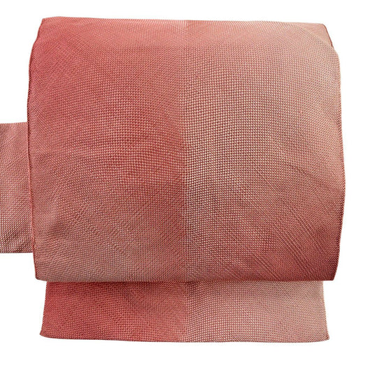 名古屋帶 秀品級 幾何學 粉紅 純蠶絲