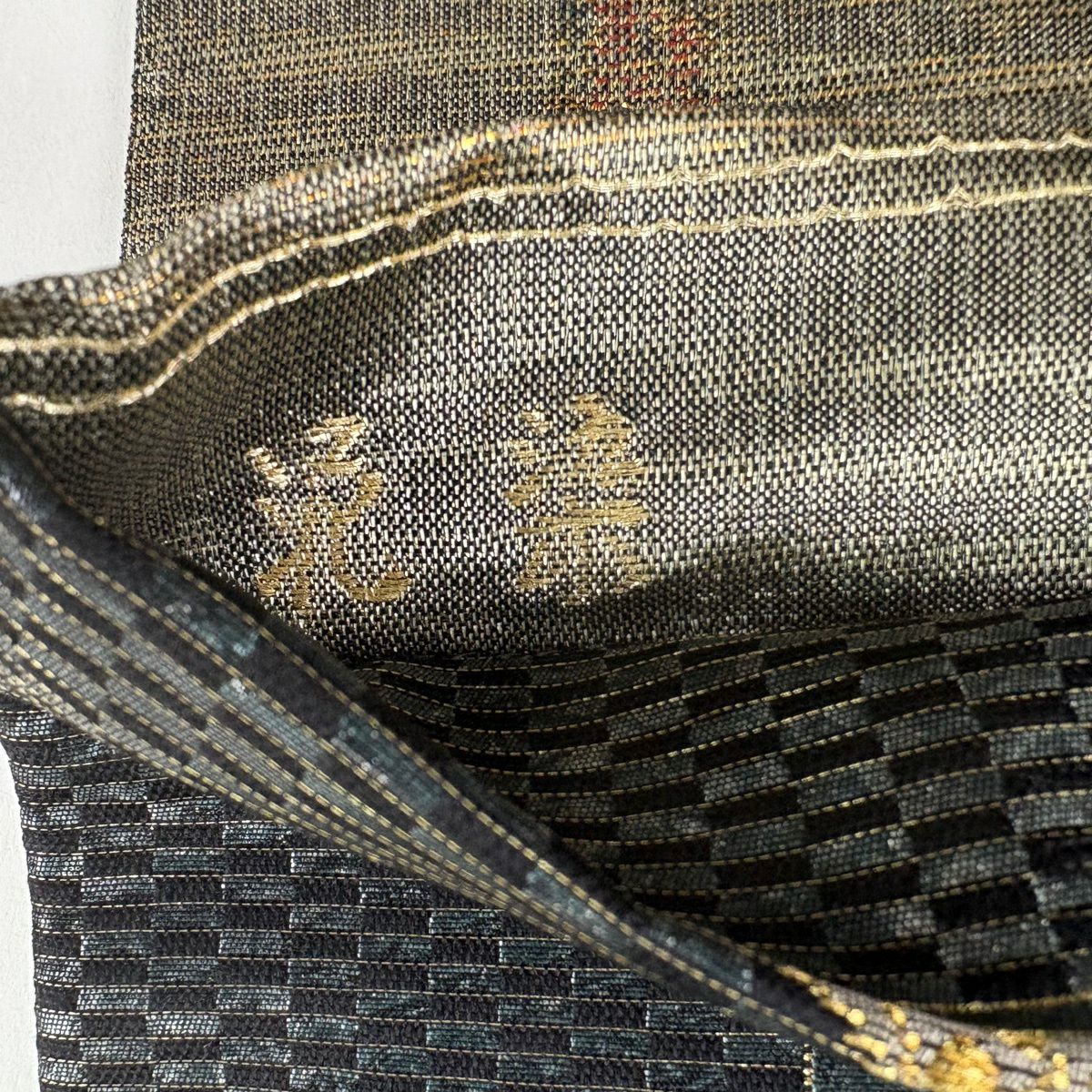 【美品】 袋帶 秀品級 青灰 深藍 純蠶絲