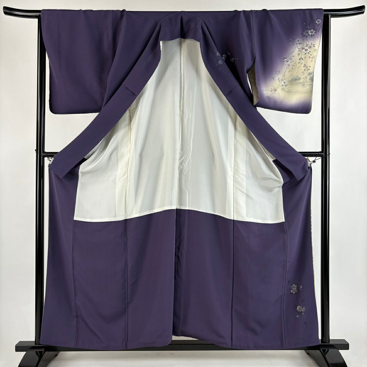 訪問服 身長158.5cm 袖長64cm M 雙層 櫻花 仁和寺 漸層 紫 純蠶絲 優品級