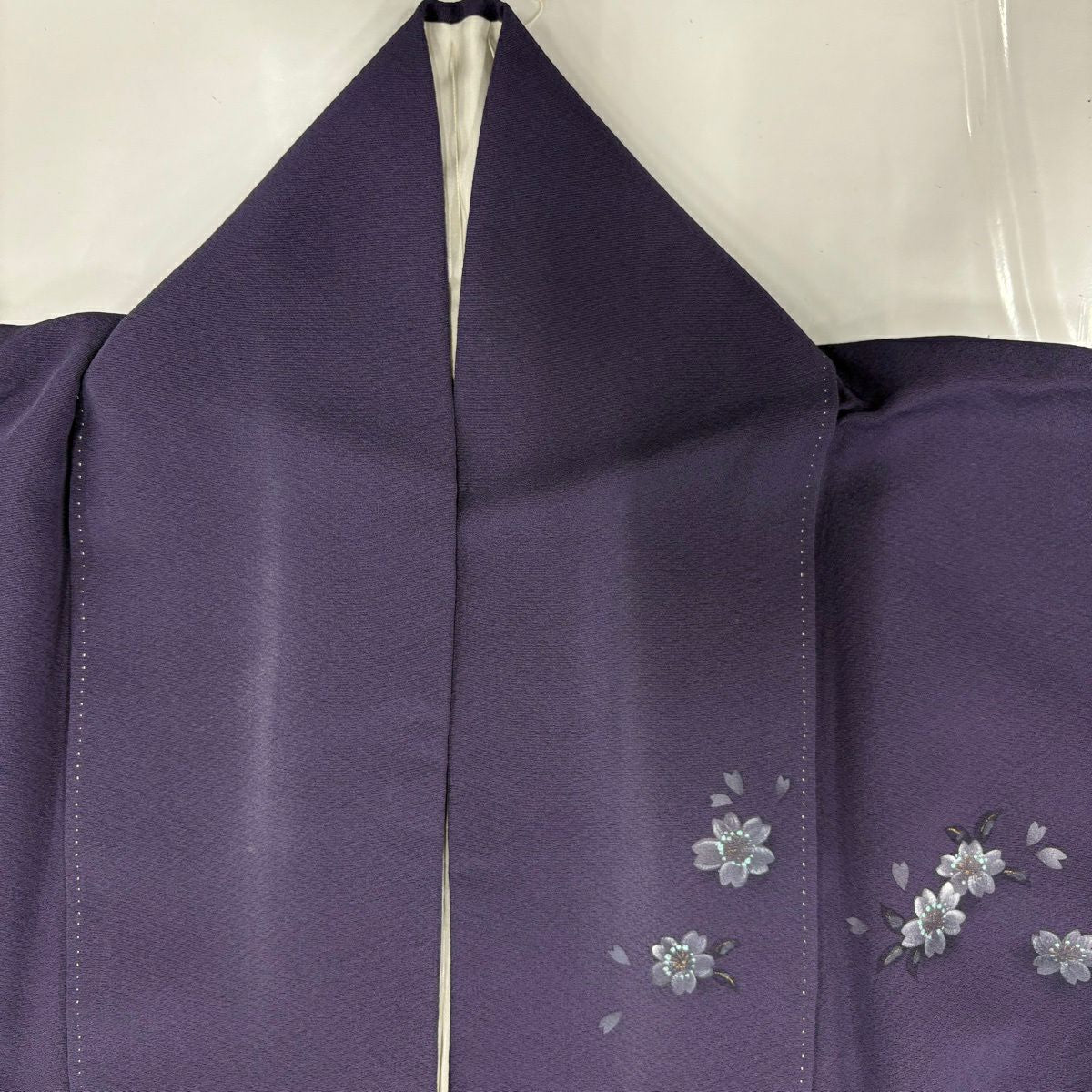 訪問服 身長158.5cm 袖長64cm M 雙層 櫻花 仁和寺 漸層 紫 純蠶絲 優品級