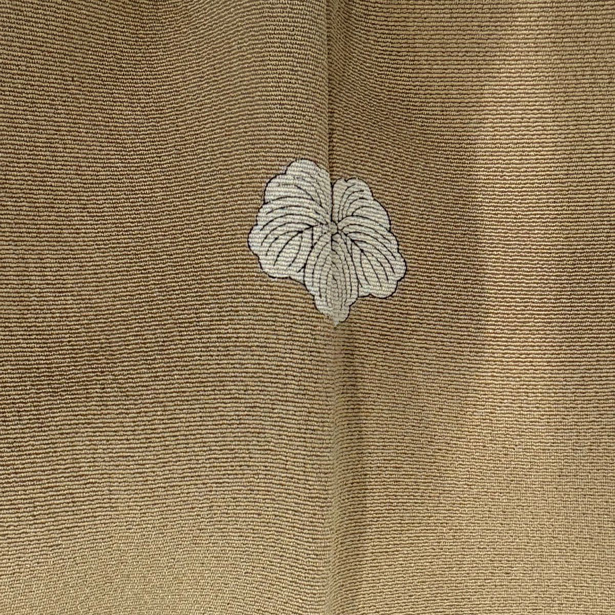色留袖禮服 身長161.5cm 袖長63cm S 雙層 扇子面 枝梅花 刺繡 漸層 薄茶 純蠶絲 秀品級 一つ紋