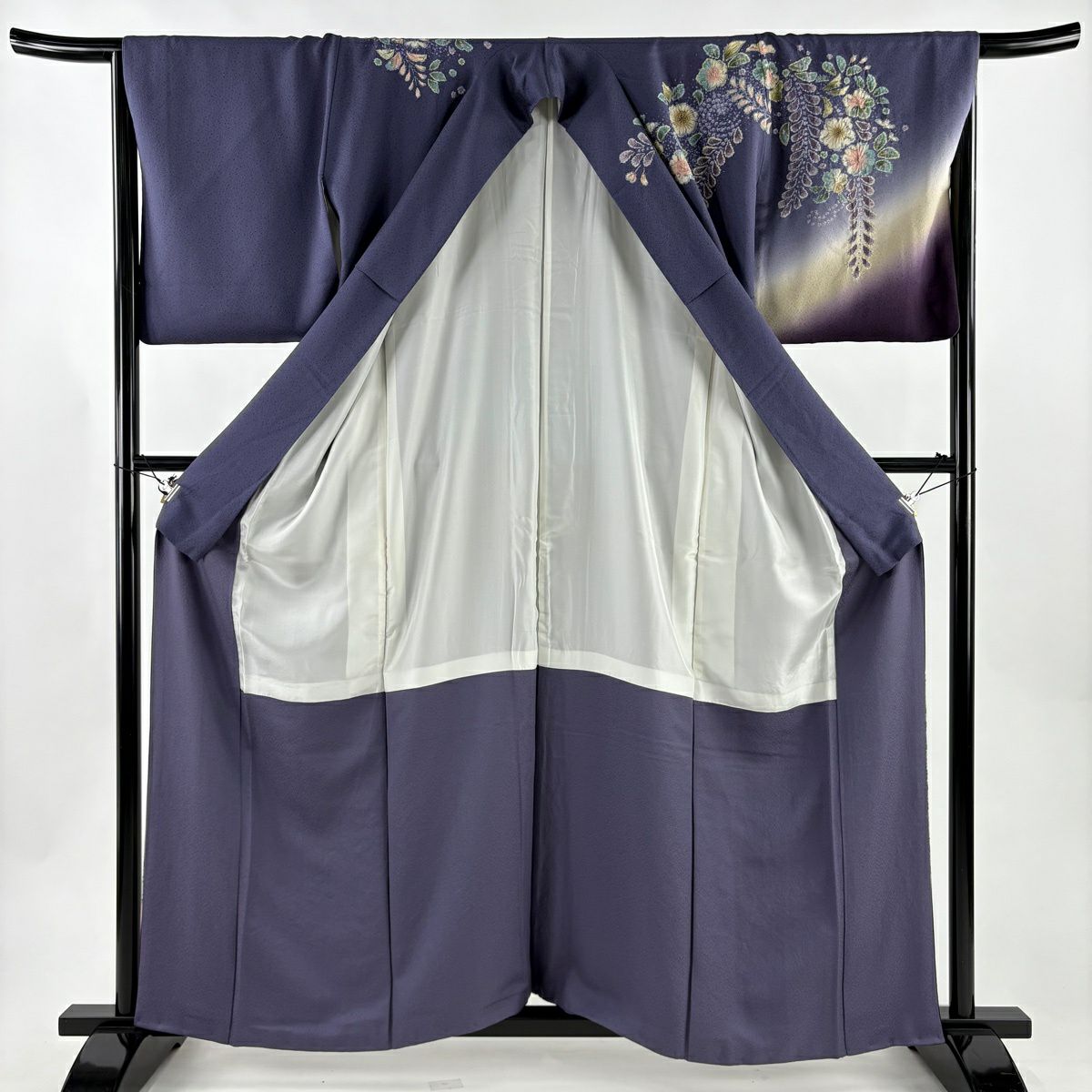 訪問服 身長162cm 袖長67cm M 雙層 辻花染 漸層 紫 純蠶絲 優品級