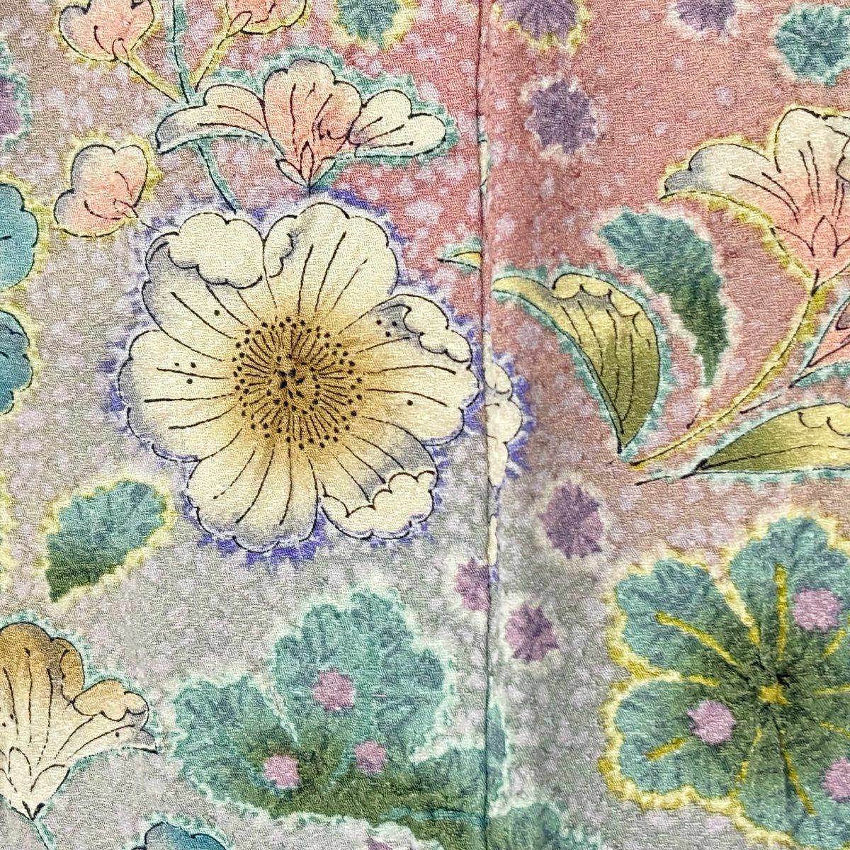 訪問服 身長162cm 袖長67cm M 雙層 辻花染 漸層 紫 純蠶絲 優品級