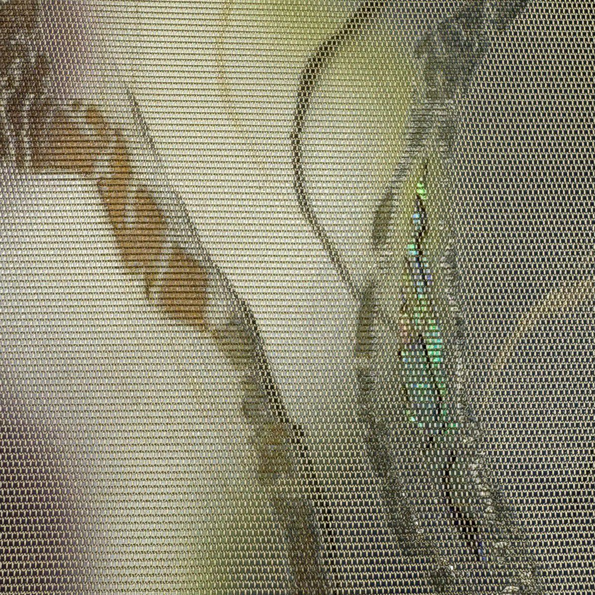 袋帶 秀品級 幾何學 金金箔 茶綠 六通 純蠶絲
