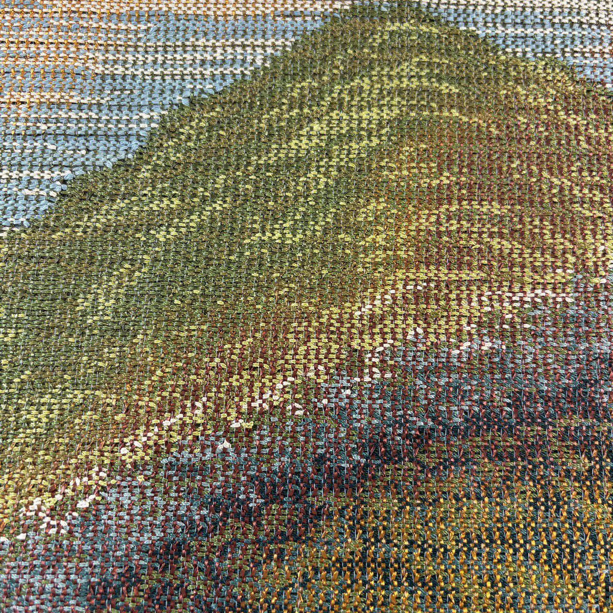 【美品】 袋帶 秀品級 山 樹木 金金箔 茶綠 素材 純蠶絲