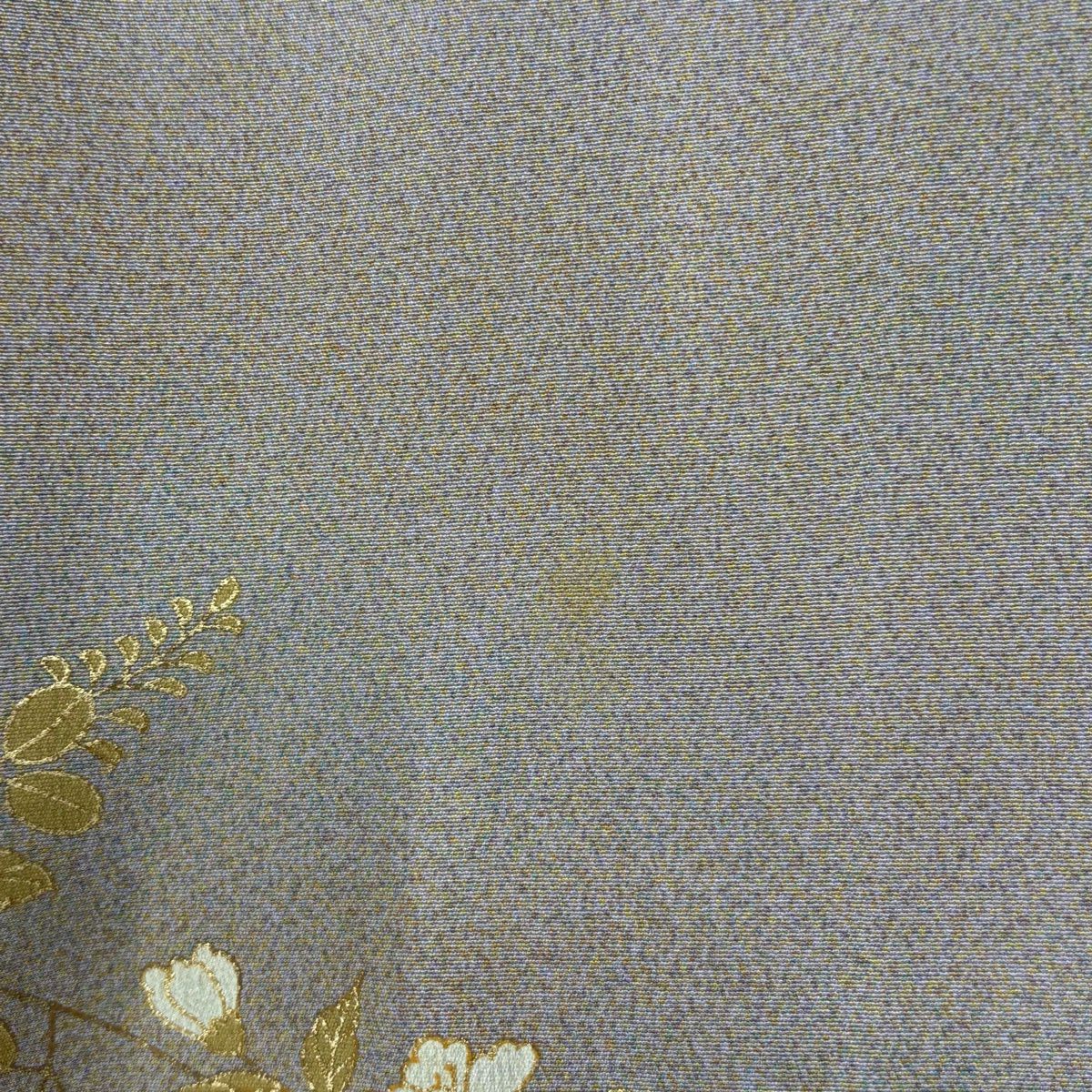 訪問服 身長151.5cm 袖長62.5cm S 雙層 草花紋紋 輪廓 金彩裝飾 漸層 灰色 純蠶絲 優品級