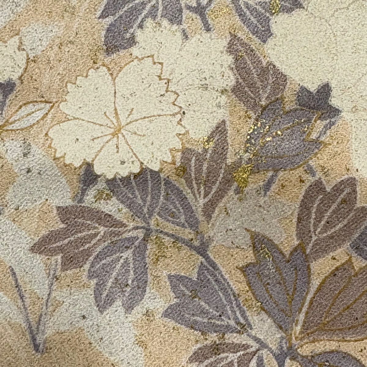 訪問服 身長153.5cm 袖長65cm M 雙層 櫻花 菊花花 金銀彩 漸層 粉紅 純蠶絲 優品級