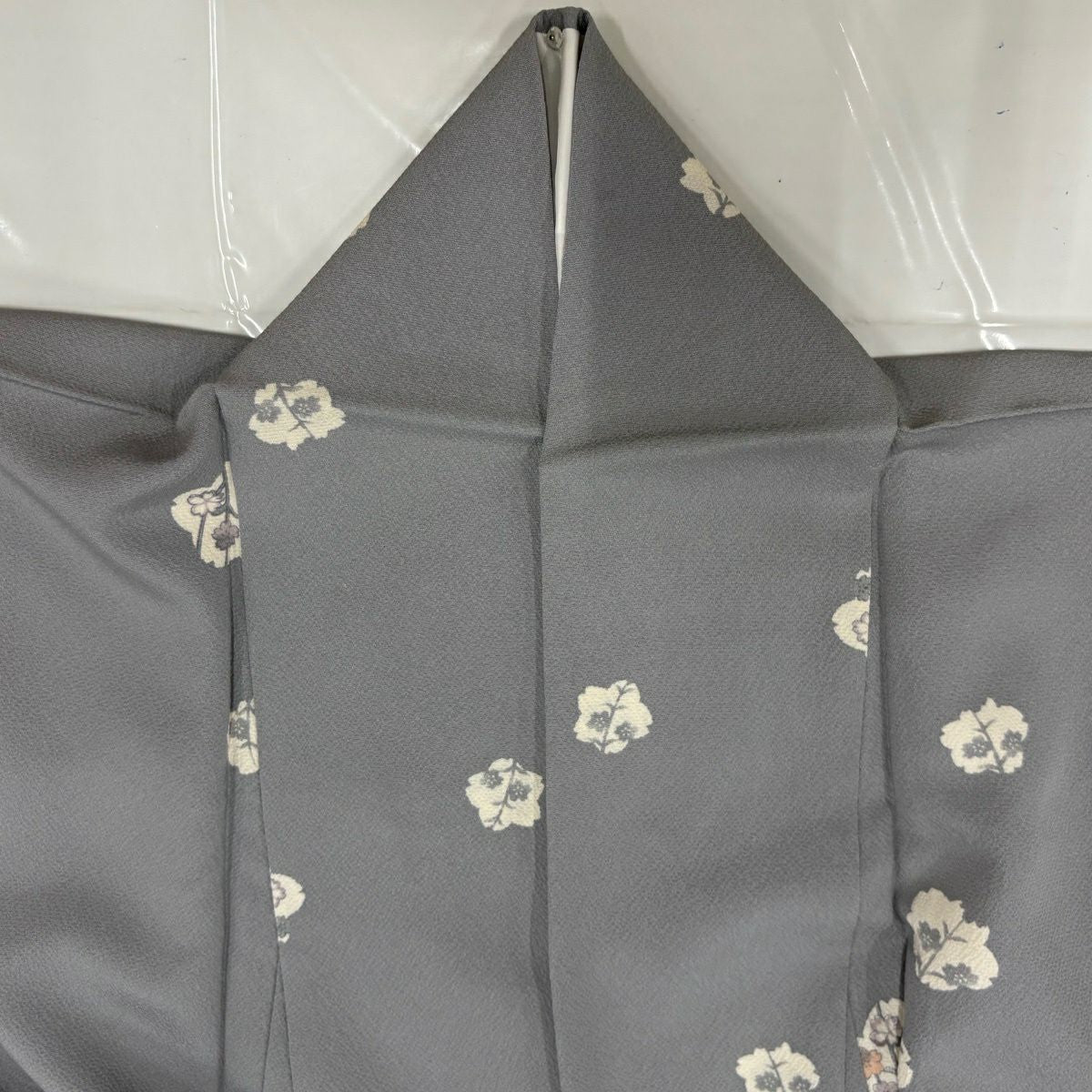 小紋 身長166cm 袖長66cm M 雙層 樱花 灰 純蠶絲 優品級