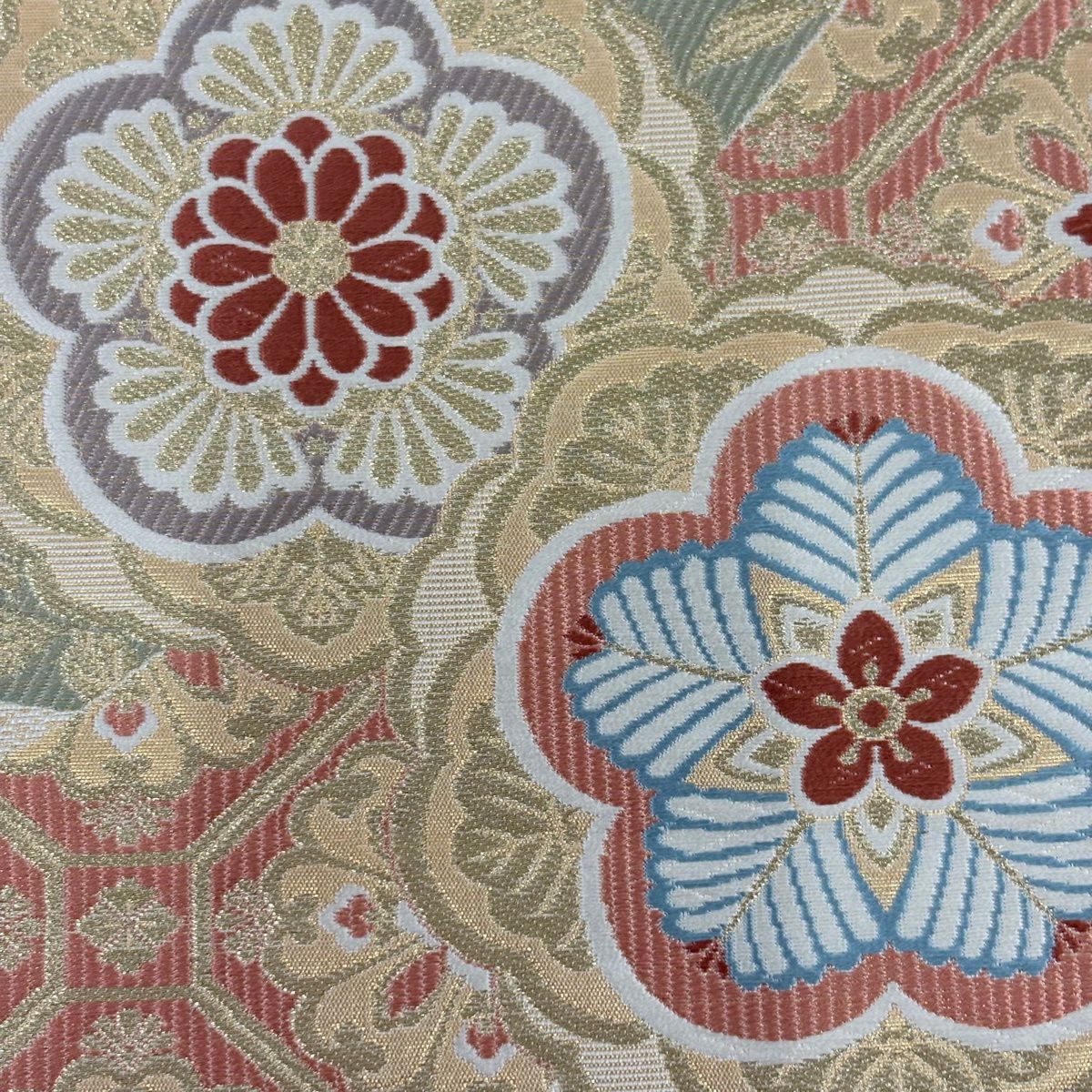 【美品】訪問服 身長166cm 袖長67cm M 雙層 袋帶套裝 辻花染圖案 金彩裝飾 漸層 灰紫 純蠶絲 優品級