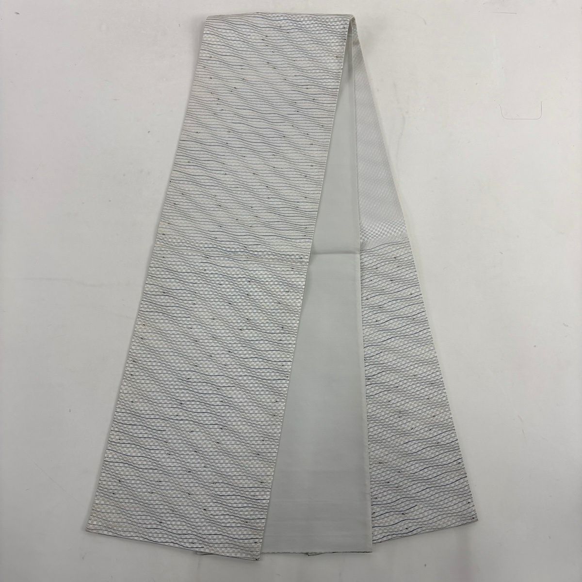 【美品】 付下 身長162.5cm 袖長66.5cm M 雙層 袋帶套裝 紬織織 草花紋紋 漸層 芥末色 純蠶絲 優品級