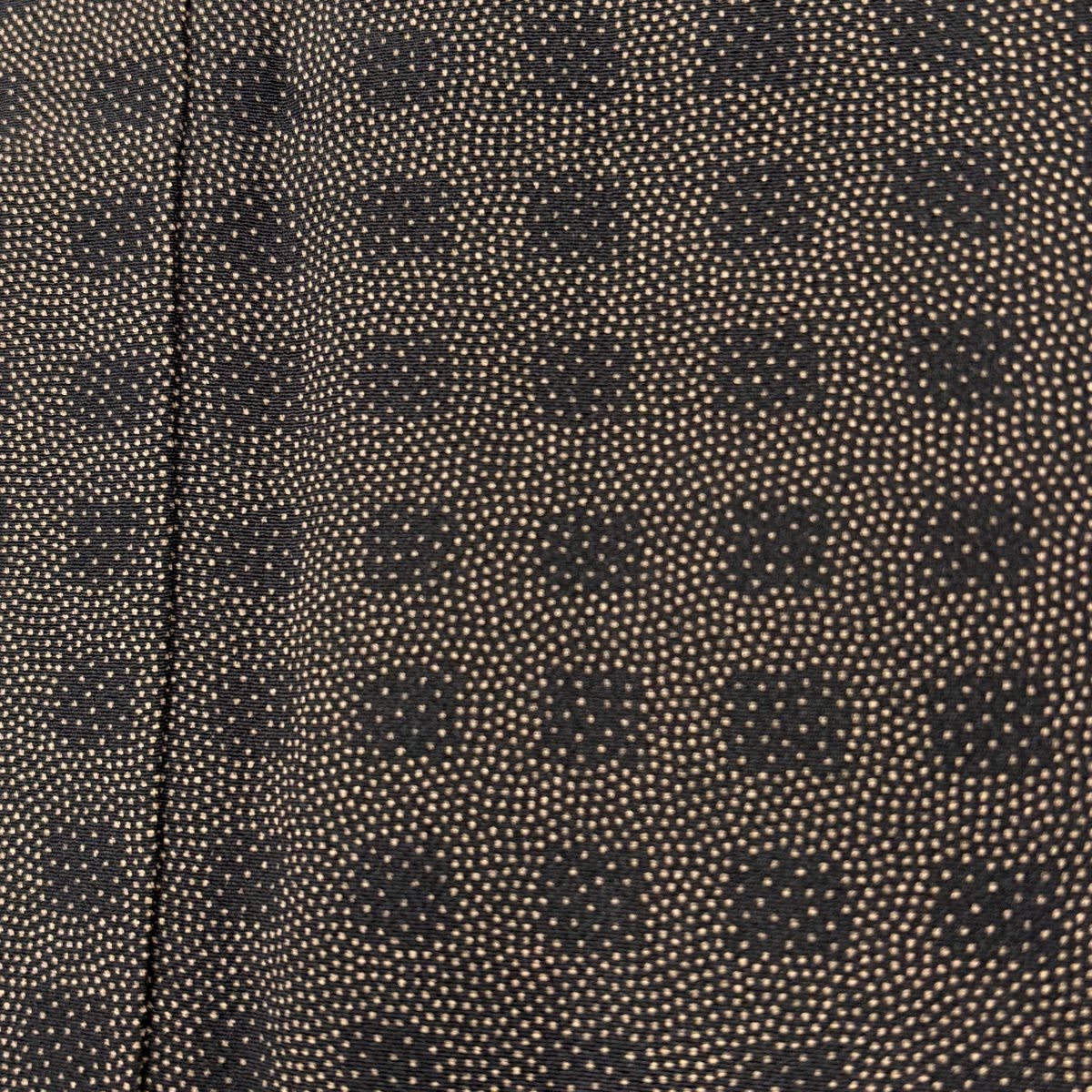 【美品】 江戶小紋 身長166.5cm 袖長68.5cm L 雙層 落款あり 格子 焦茶 純蠶絲 名品級