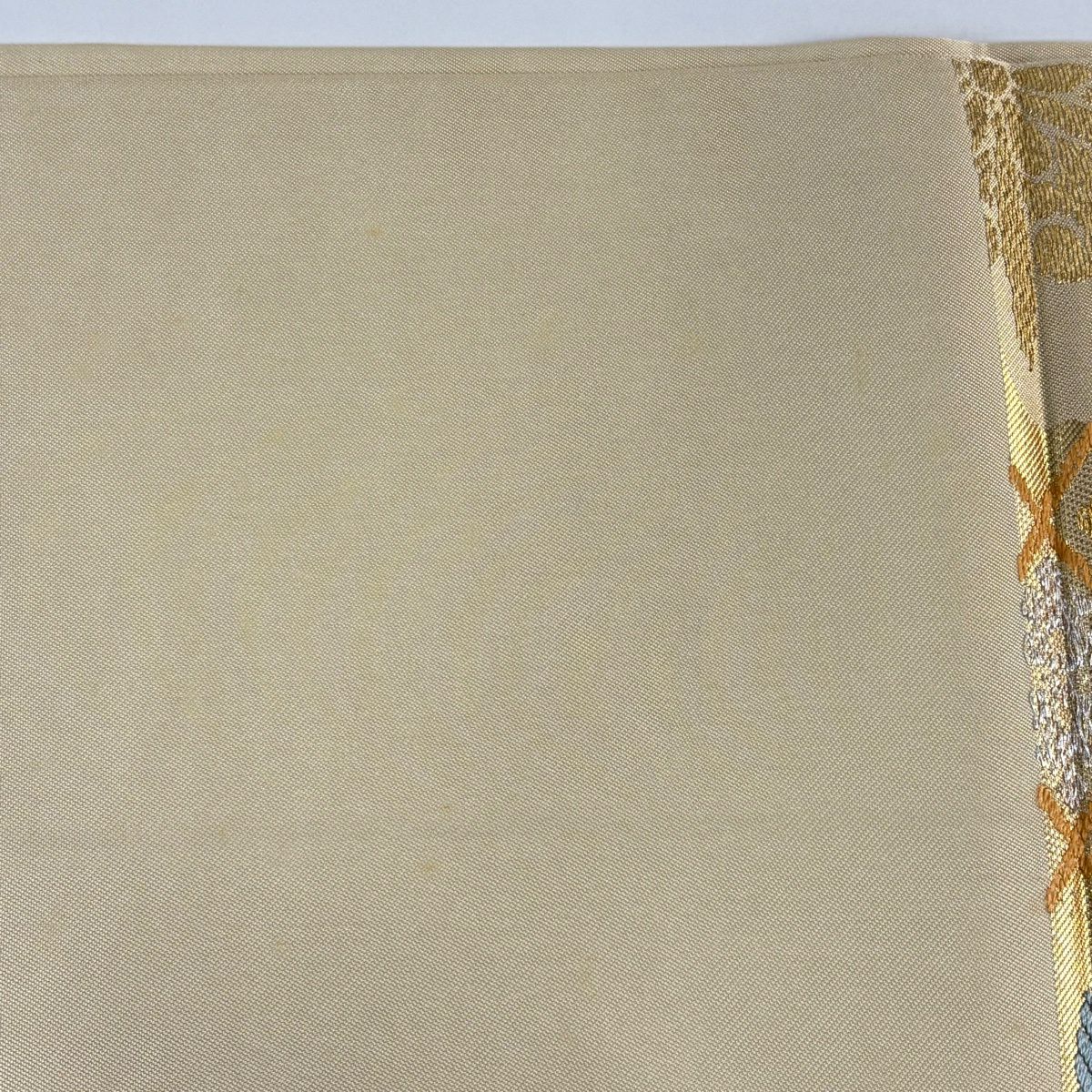 袋帶 秀品級 川島織物 落款 花 菱 金銀糸 金金箔 金色 六通 純蠶絲