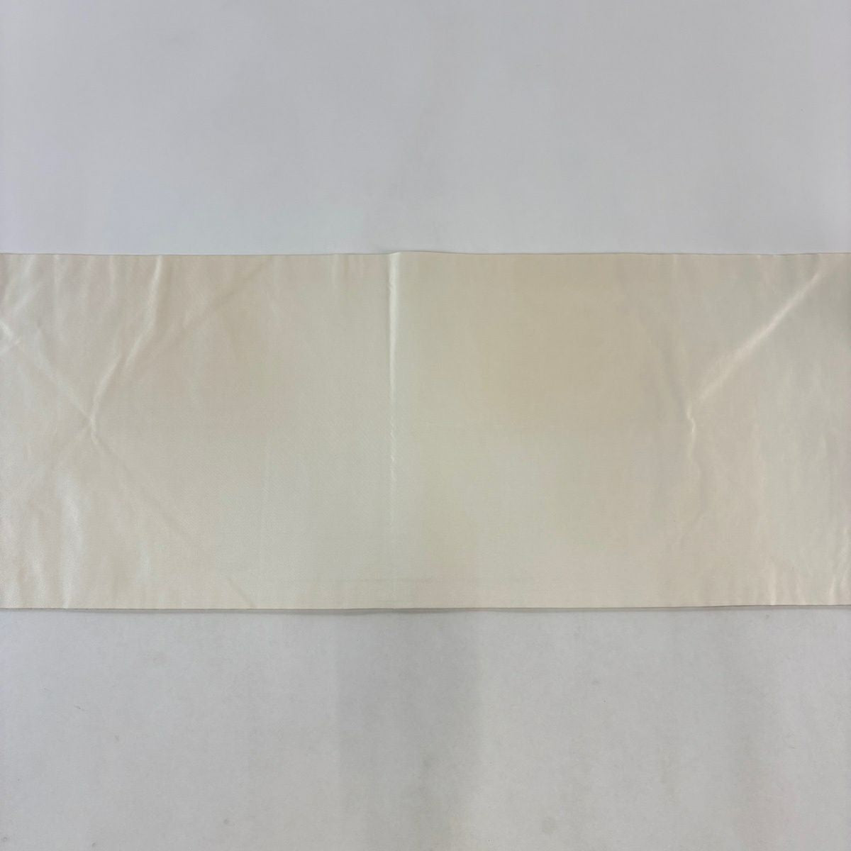 名古屋帶 優品級 霞 花菱 銀糸 拉麵 米色 純蠶絲