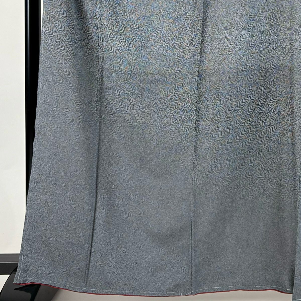 【美品】 江戶小紋 身長166cm 袖長66.5cm M 雙層 鮫 灰 純蠶絲 秀品級