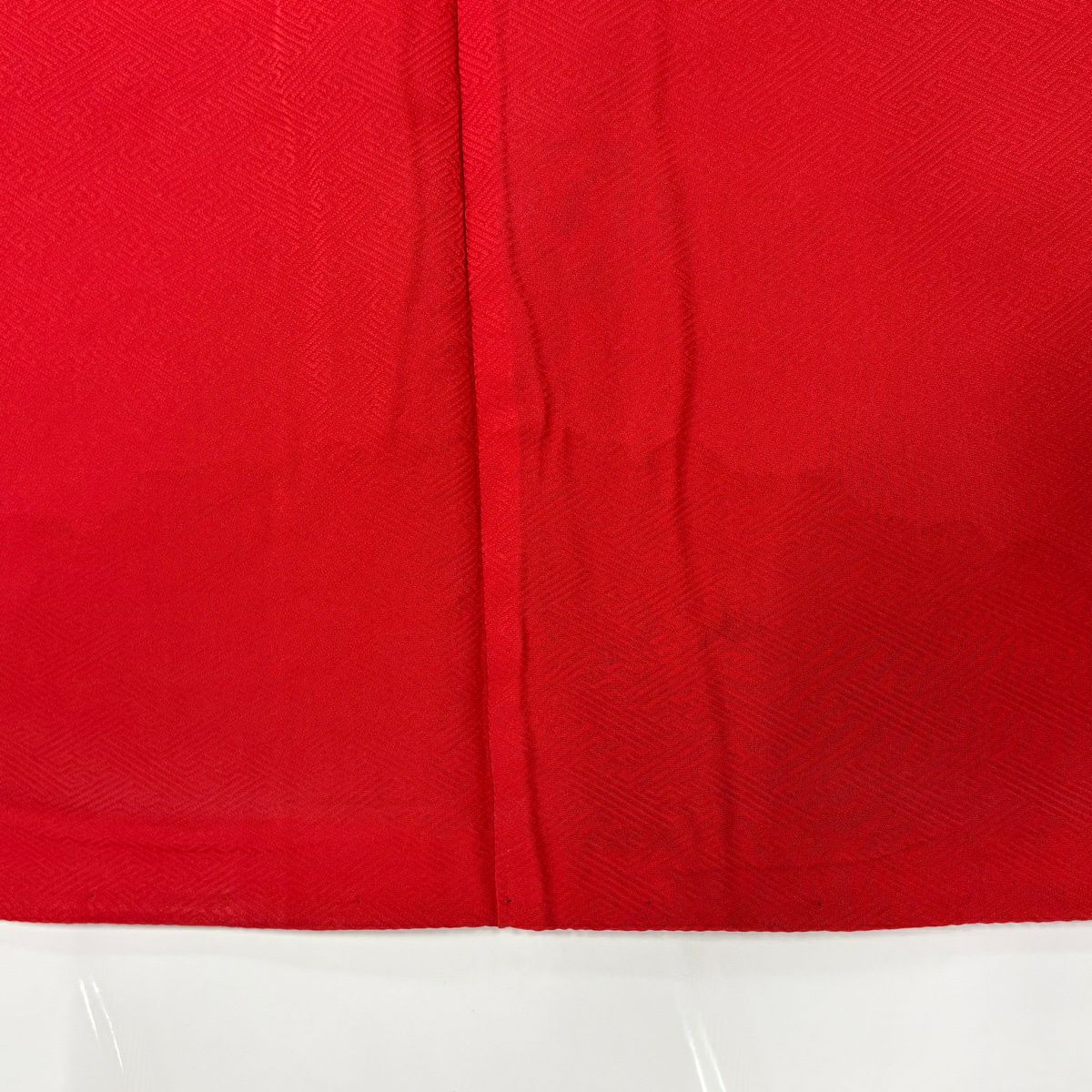 振袖禮服 身長166.5cm 袖長69cm L 雙層 牡丹 草花紋紋 金彩裝飾 染分 紅 純蠶絲 秀品級
