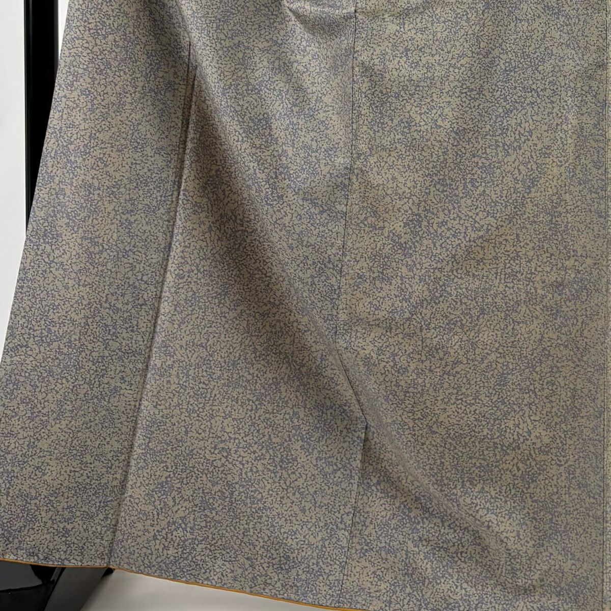 【美品】 小紋 身長167cm 袖長68cm L 雙層 紬織織 幾何學圖案 灰紫 純蠶絲 秀品級