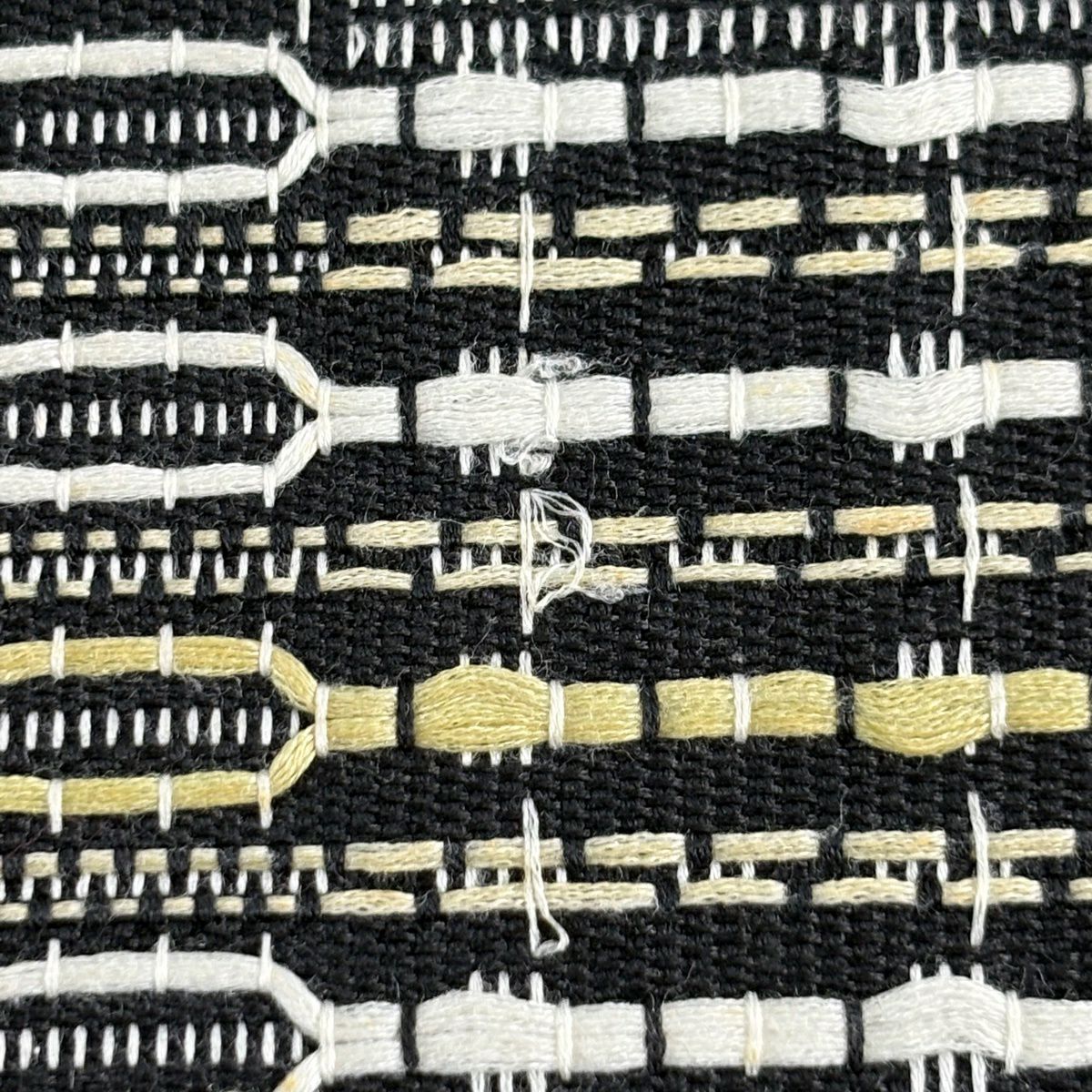 【美品】 袋帶 秀品級 市松樹 幾何 黑 全通 純蠶絲