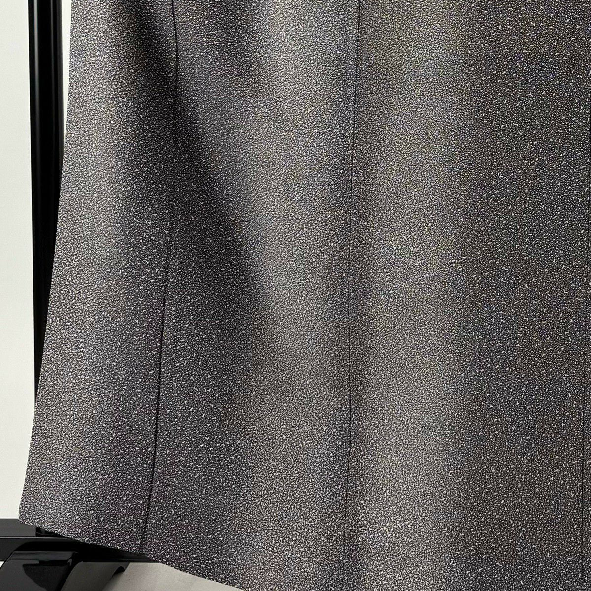 【美品】 小紋 身長163cm 袖長65.5cm M 雙層 幾何學圖案 漸層 黑灰 純蠶絲 優品級