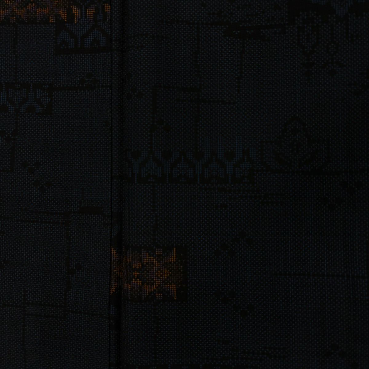 【美品】 大島織 身長159cm 袖長63cm S 雙層 純泥染 證書附帶 草花紋紋 深藍 純蠶絲 優品級