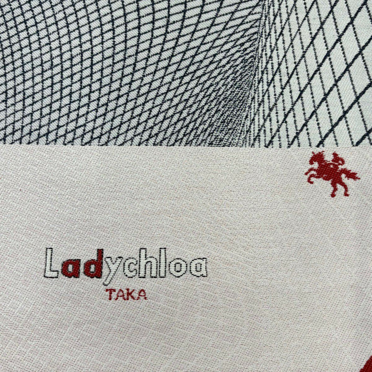 【美品】 袋帶 秀品級 關西仕立 雜幾何圖案 灰白 全通 純蠶絲