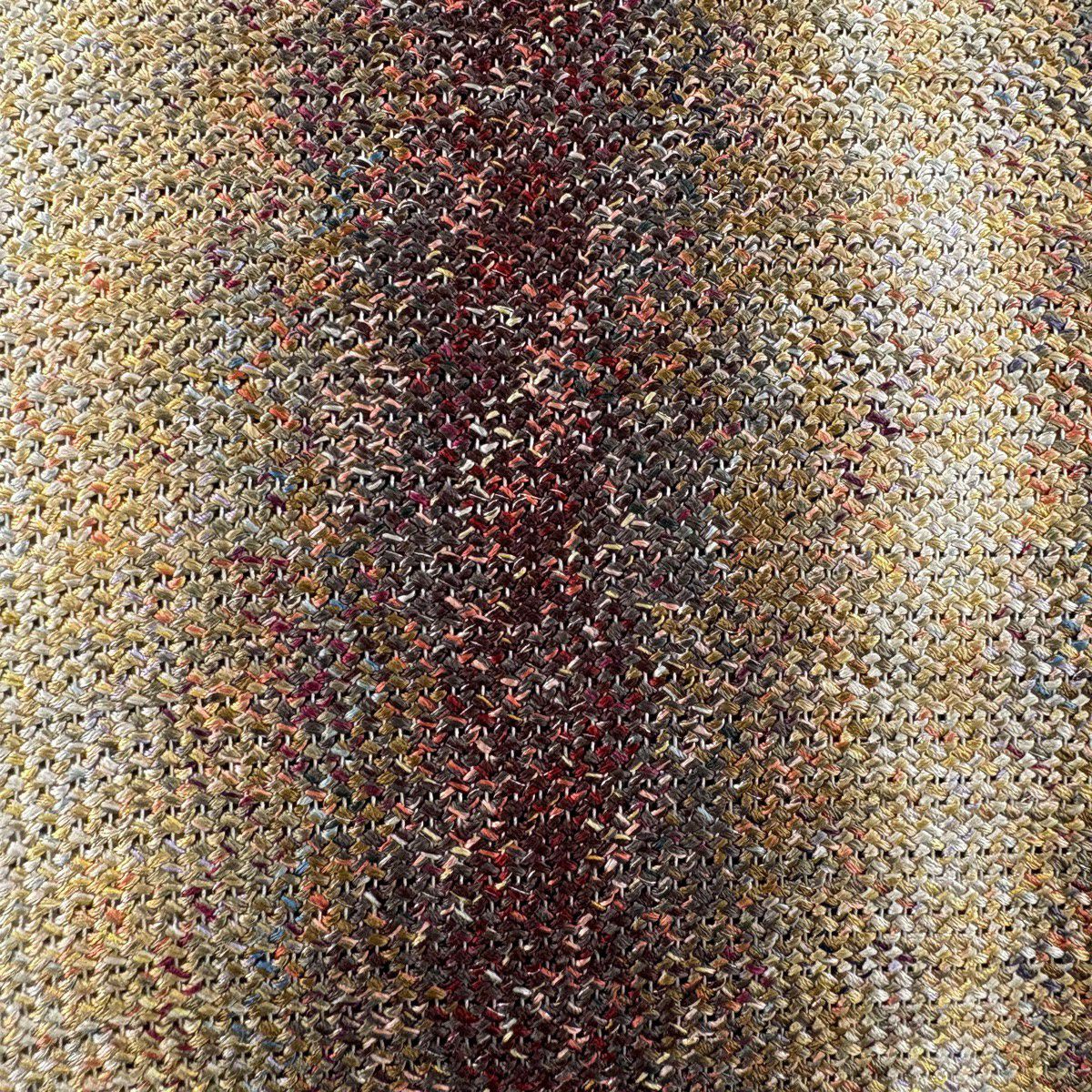 【美品】 名古屋帶 秀品級 八寸名古屋帶 松樹葉仕立 雜色圖案 銀線 茶 純蠶絲