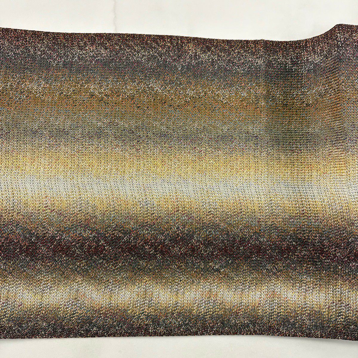 【美品】 名古屋帶 秀品級 八寸名古屋帶 松樹葉仕立 雜色圖案 銀線 茶 純蠶絲