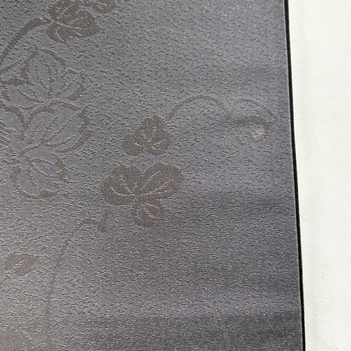 【美品】 袋帶 秀品級 地紋 漸層圖案 金金箔 灰紫 全通 純蠶絲