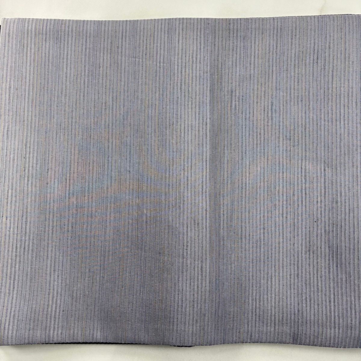 【美品】 袋帶 秀品級 條紋 霞 逐漸色 灰色 大鼓圖案 純蠶絲