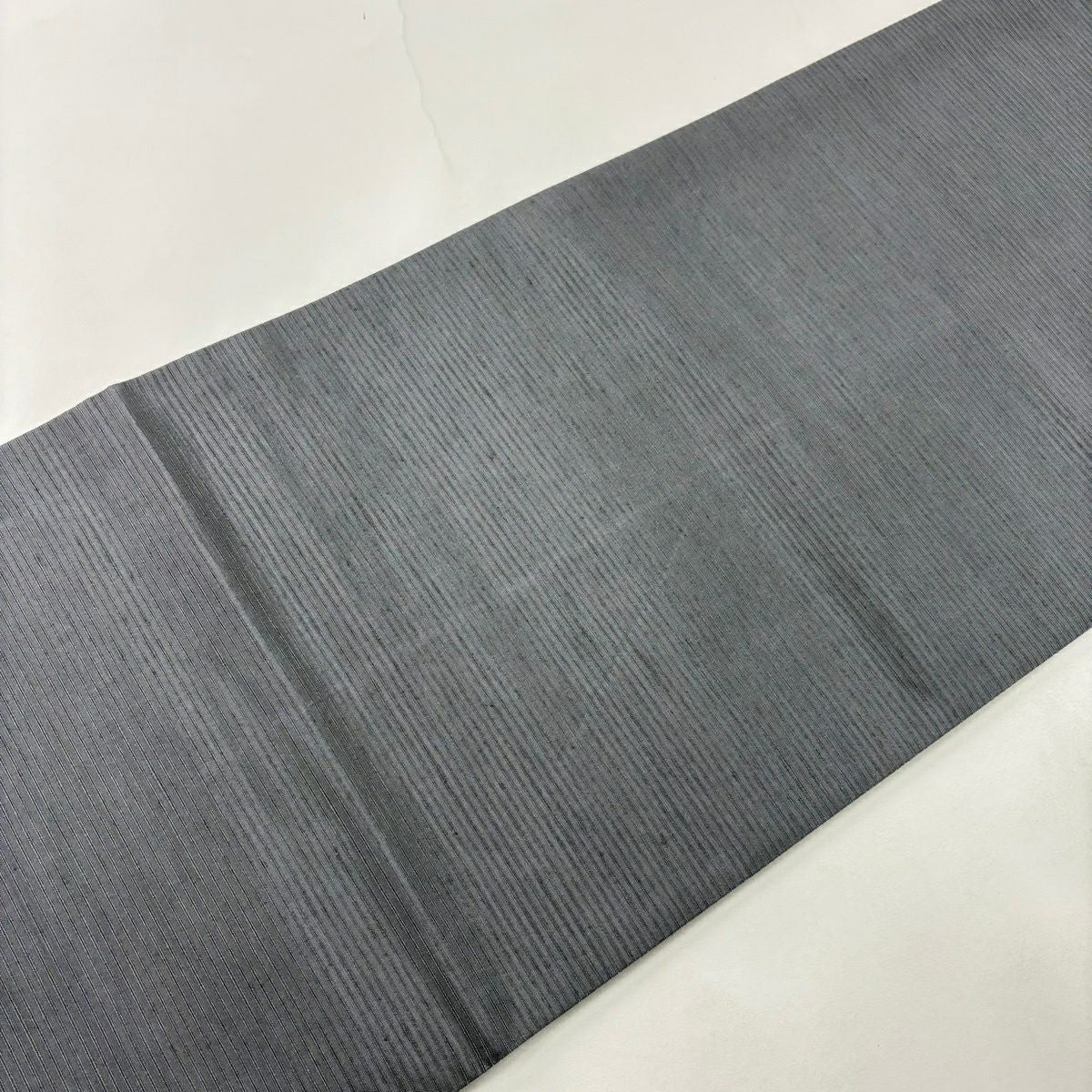【美品】 袋帶 秀品級 條紋 霞 逐漸色 灰色 大鼓圖案 純蠶絲