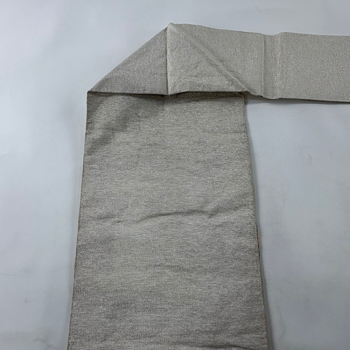 【美品】 名古屋帶 秀品級 蜀江華紋 金絲 銀通 灰白 純蠶絲