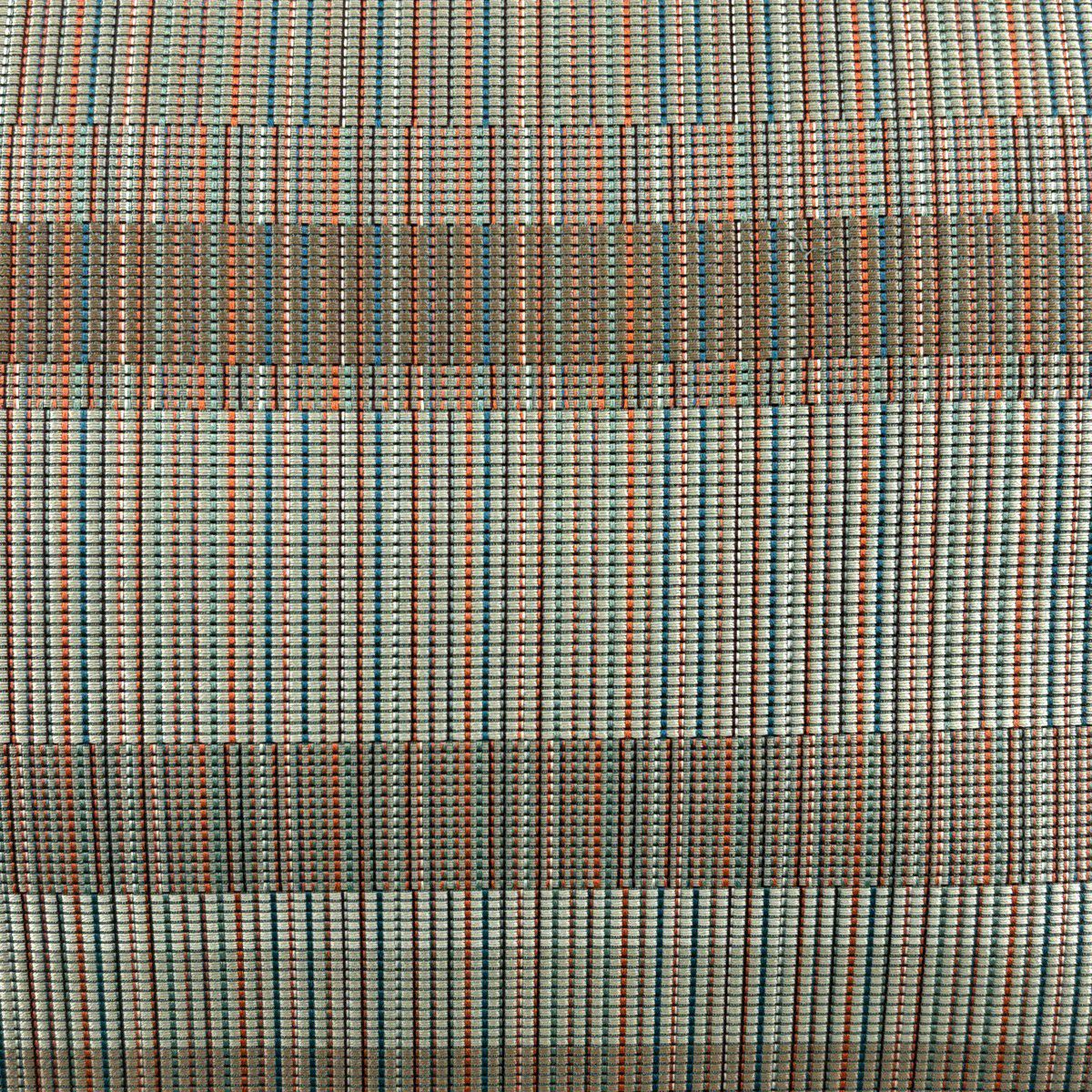 【美品】 袋帶 秀品級 縞 灰茶 六通 純蠶絲