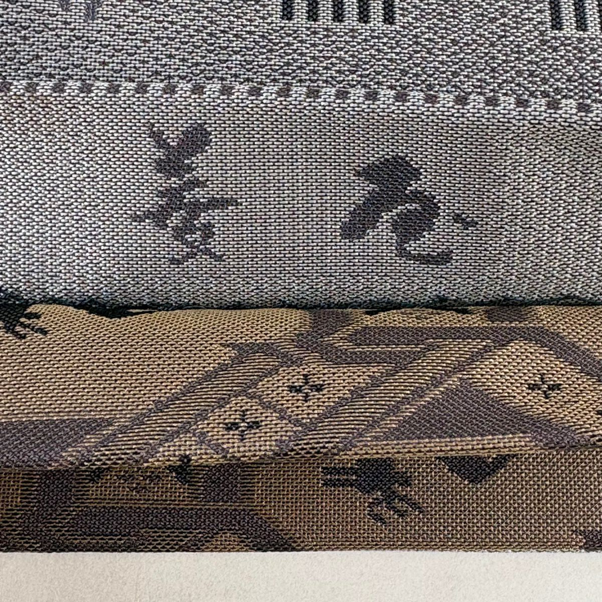 【美品】 袋帶 名品級 落款あり 菱屋 關西裁縫 源氏香 灰紫 全通 純蠶絲