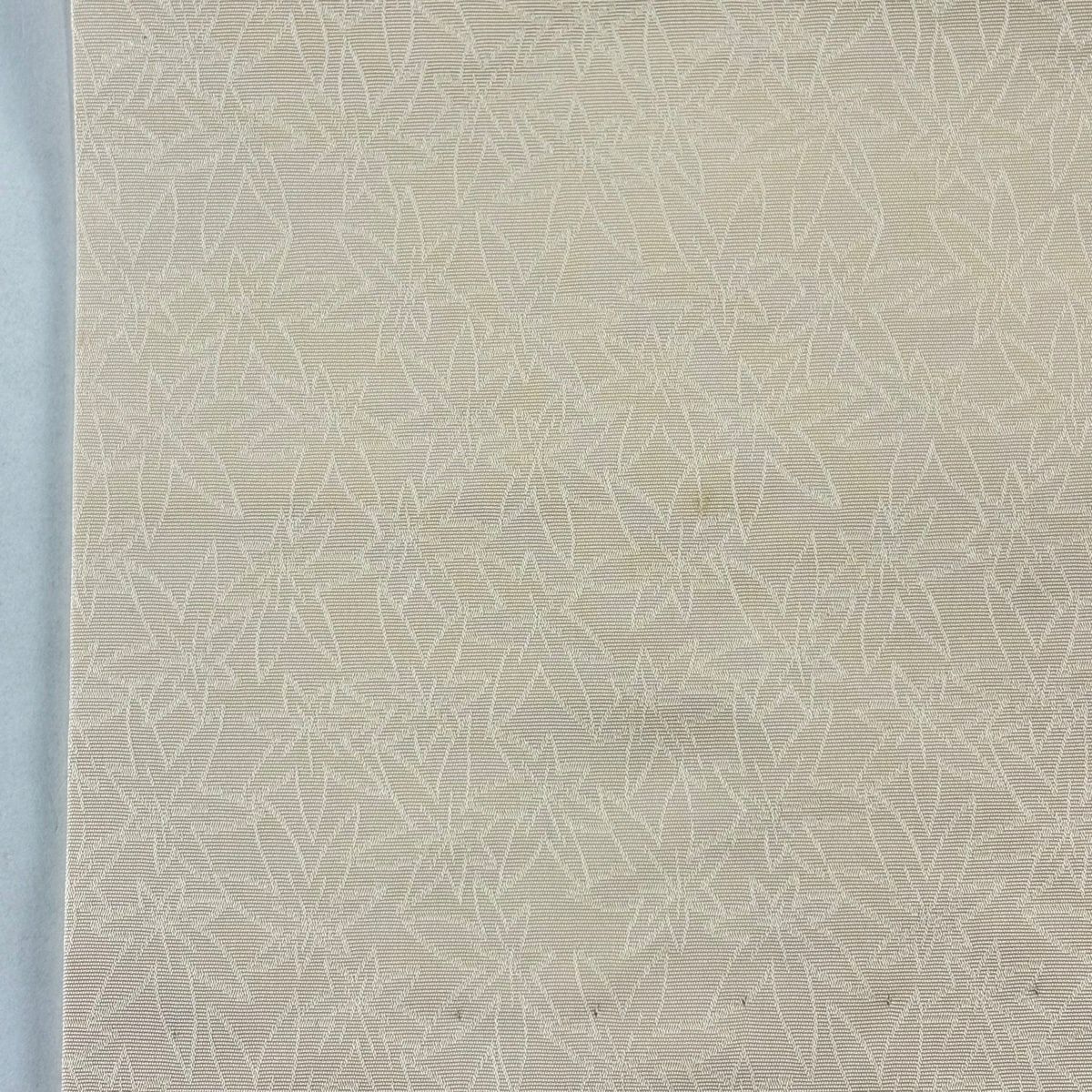 名古屋帶 秀品級 菊花葉紋刺繡 金絲 淺橙色 純蠶絲