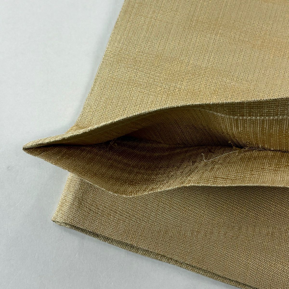 袋帶 秀品級 扇子面 草花紋 金糸 金金箔 金茶 大鼓圖案 純蠶絲