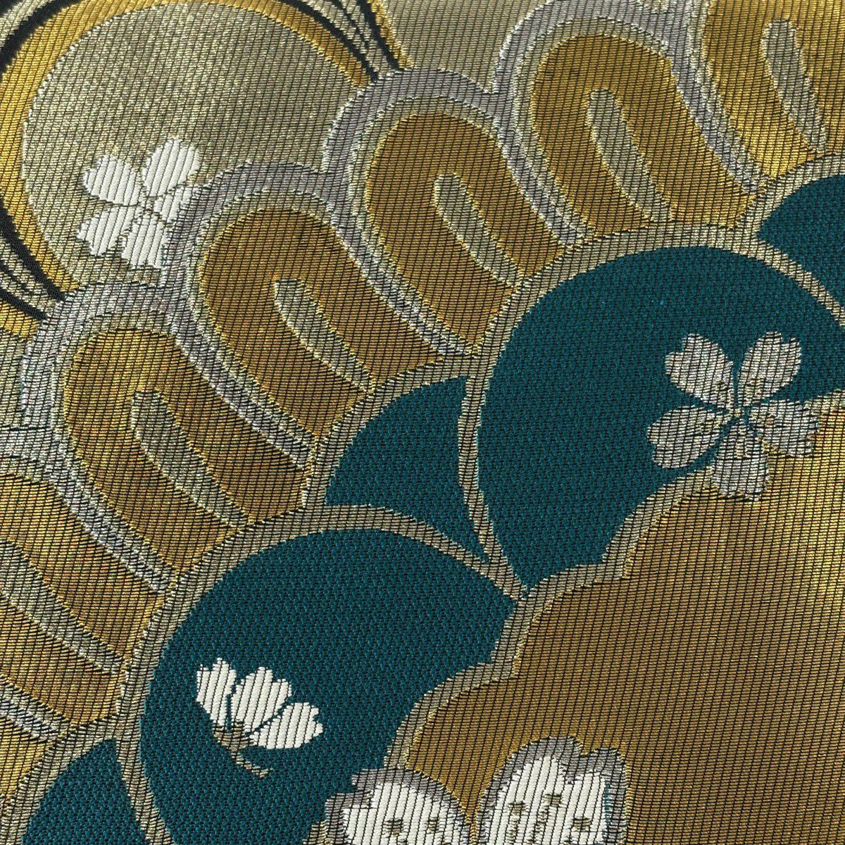 【美品】 袋帶 秀品級 櫻花花瓣 金銀線 金金箔 金色 六通 純蠶絲