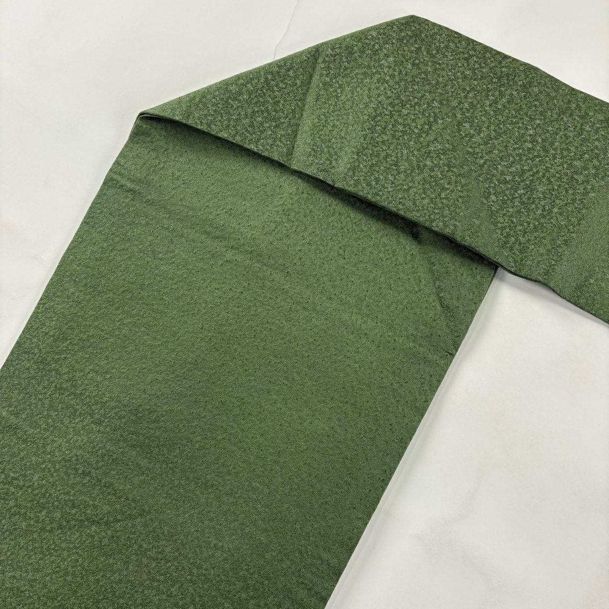 【美品】 名古屋帶 秀品級 笹 雪輪 金銀彩 綠 純蠶絲