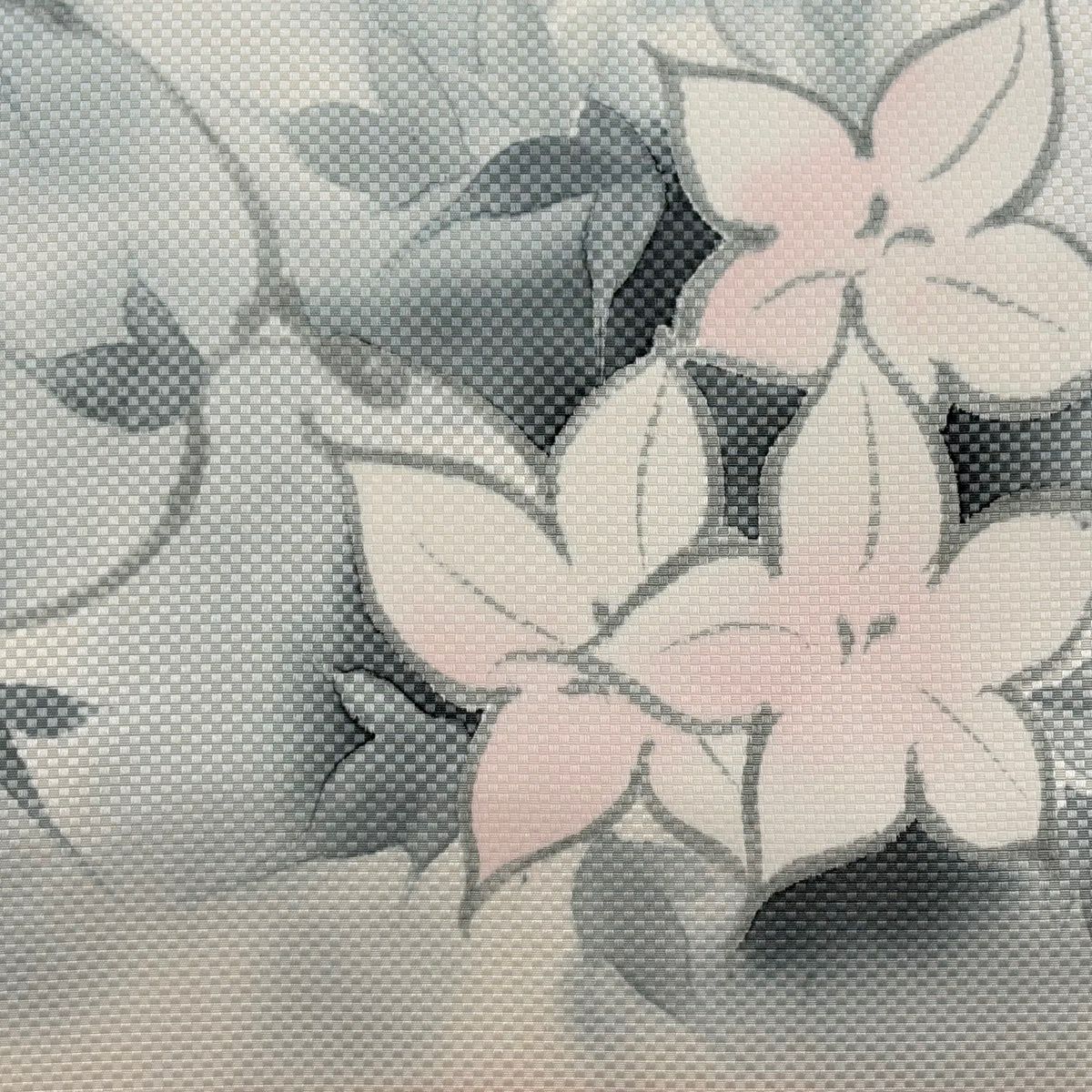 名古屋帶 名品級 斉藤三才 落款 草花紋 橙色 純蠶絲