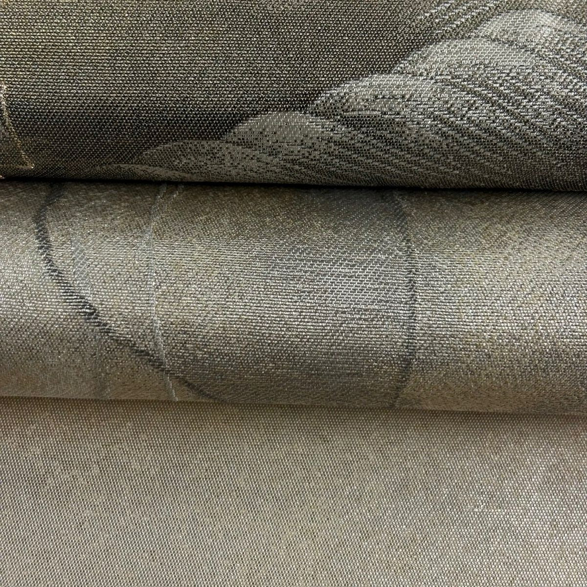 【美品】 袋帶 逸品級 横山大觀 落款 山 波頭 金絲 金金箔 金色 お太鼓圖案 純蠶絲